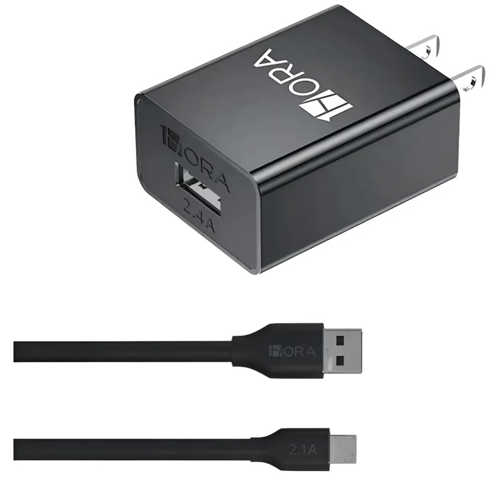 Cargador 1Hora GAR142 USB 2.4A + Cable Tipo-C (Negro)