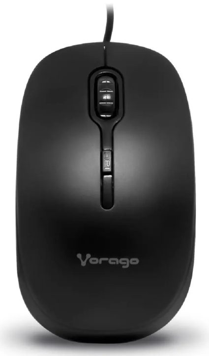 Mouse Alámbrico Usb Vorago Mo-100 Ergonómico Óptico 1200 Dpi Negro